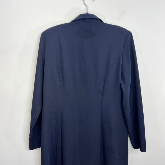 Vintage 90s minimalist Canadian made long blue duster jacket coat 9/10 - Picture 7 of 13